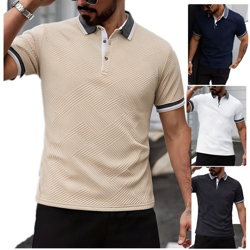 Mens Polo Shirt Short-sleeved Casual Top