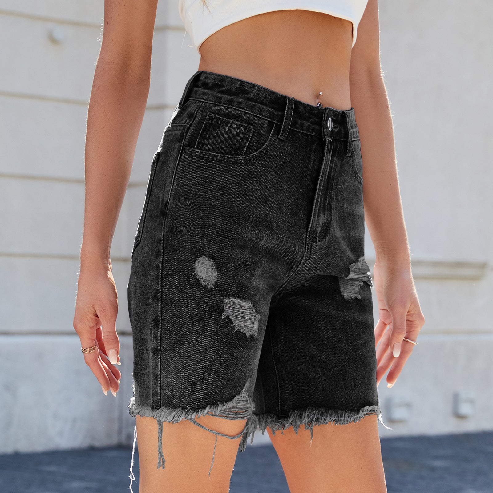 Washed Casual Ripped Denim Shorts, Trendy, Comfortable and Stylish Summer Wear