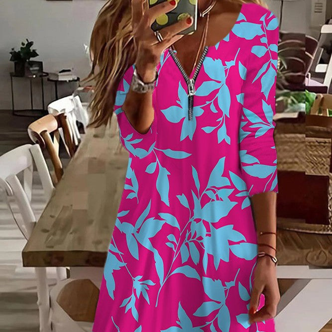 Plus-Size Women's V-Neck Dress – Stylish & Comfortable Ladies' Clothing