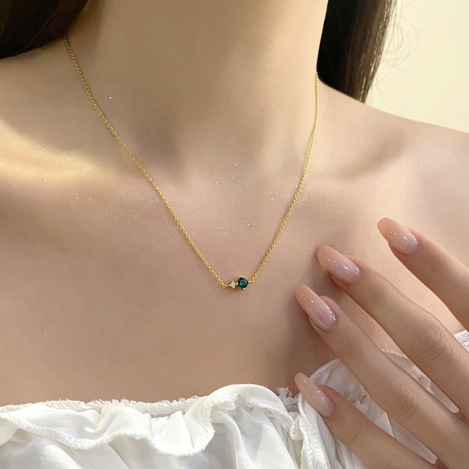 S925 Sterling Silver Necklace With Twelve Birthstone Pendants, A Light-luxury, Niche Design