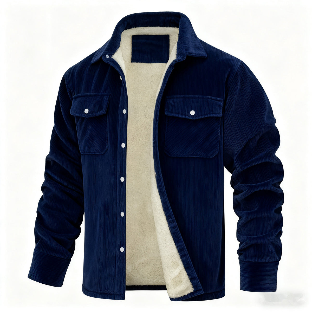 Premium Men’s Sherpa-Lined Corduroy Shirt Jacket