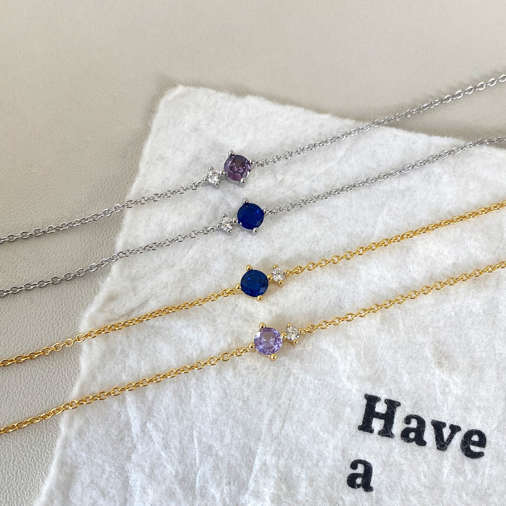 S925 Sterling Silver Necklace With Twelve Birthstone Pendants, A Light-luxury, Niche Design