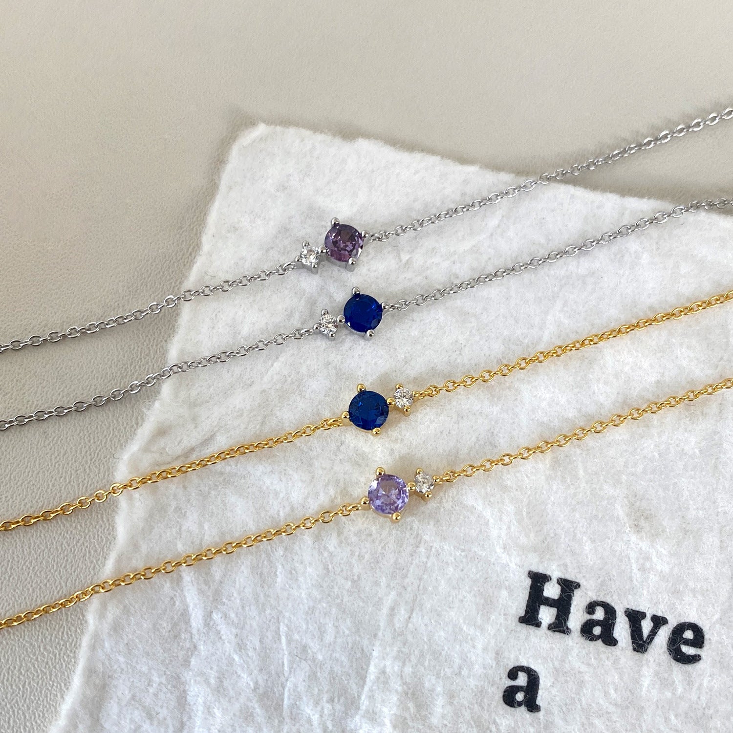 S925 Sterling Silver Necklace With Twelve Birthstone Pendants, A Light-luxury, Niche Design