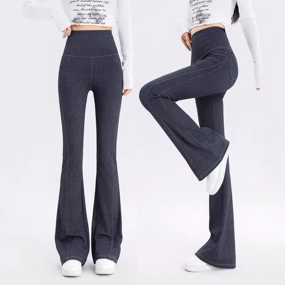 Women’s Denim Bootcut Shark-Fin Leg Pants – Stylish Flared Fit Jeans