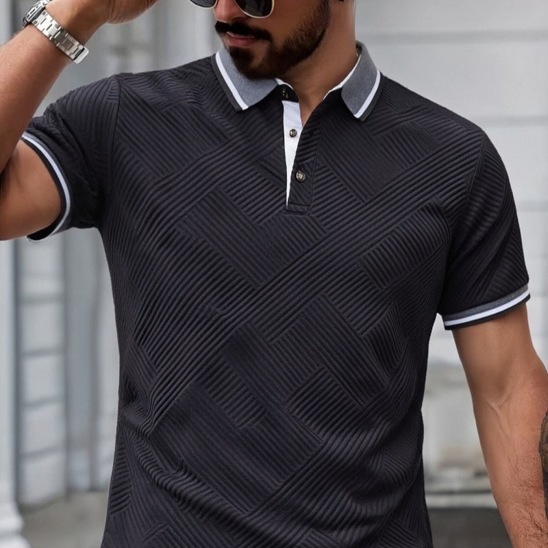 Mens Polo Shirt Short-sleeved Casual Top