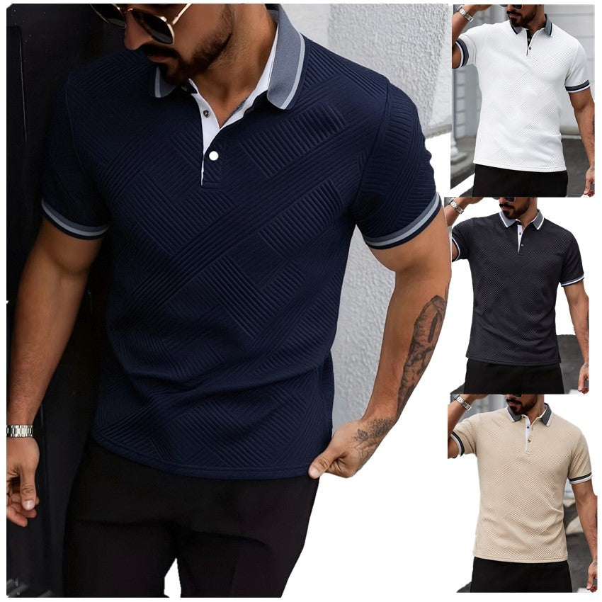 Mens Polo Shirt Short-sleeved Casual Top