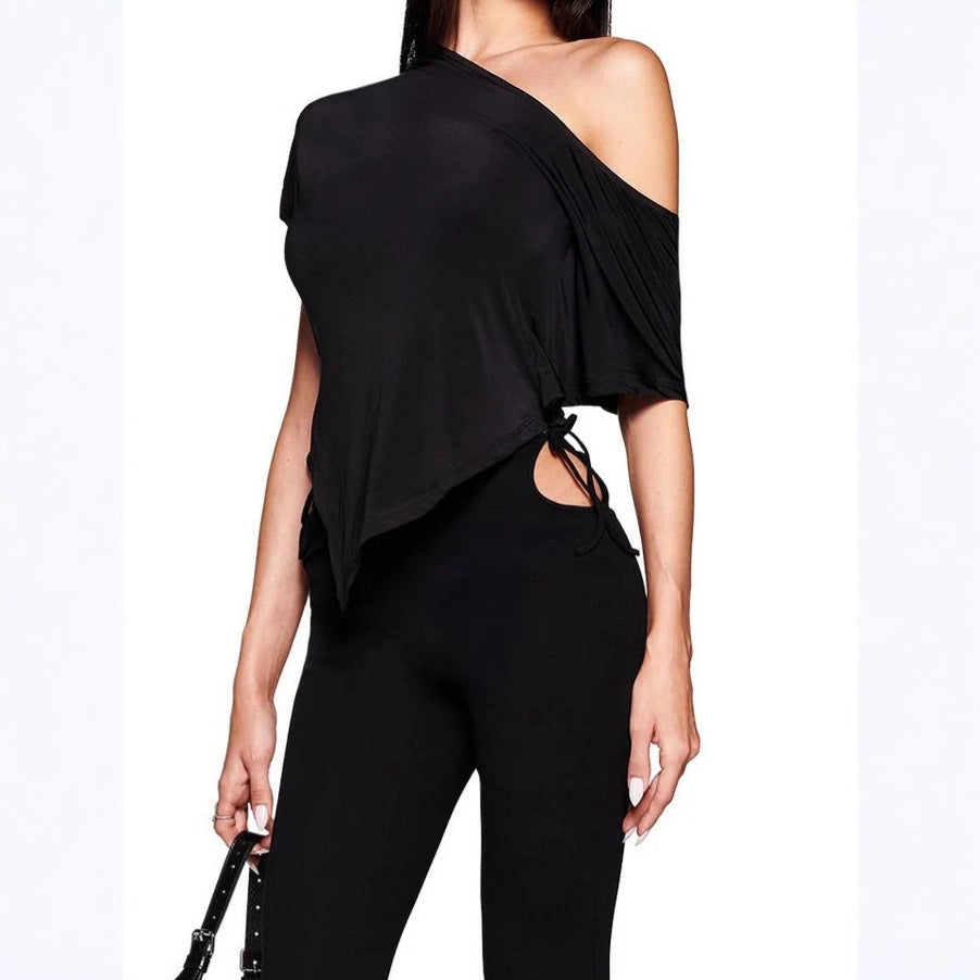 Pure Desire For Wind And Inclined Collar American Short Sleeve