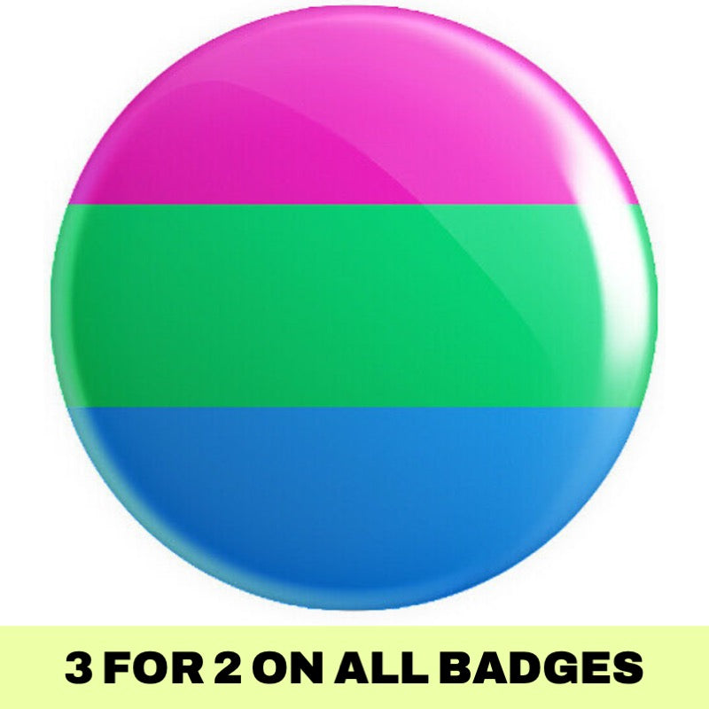 Polysexual Flag Button Badge