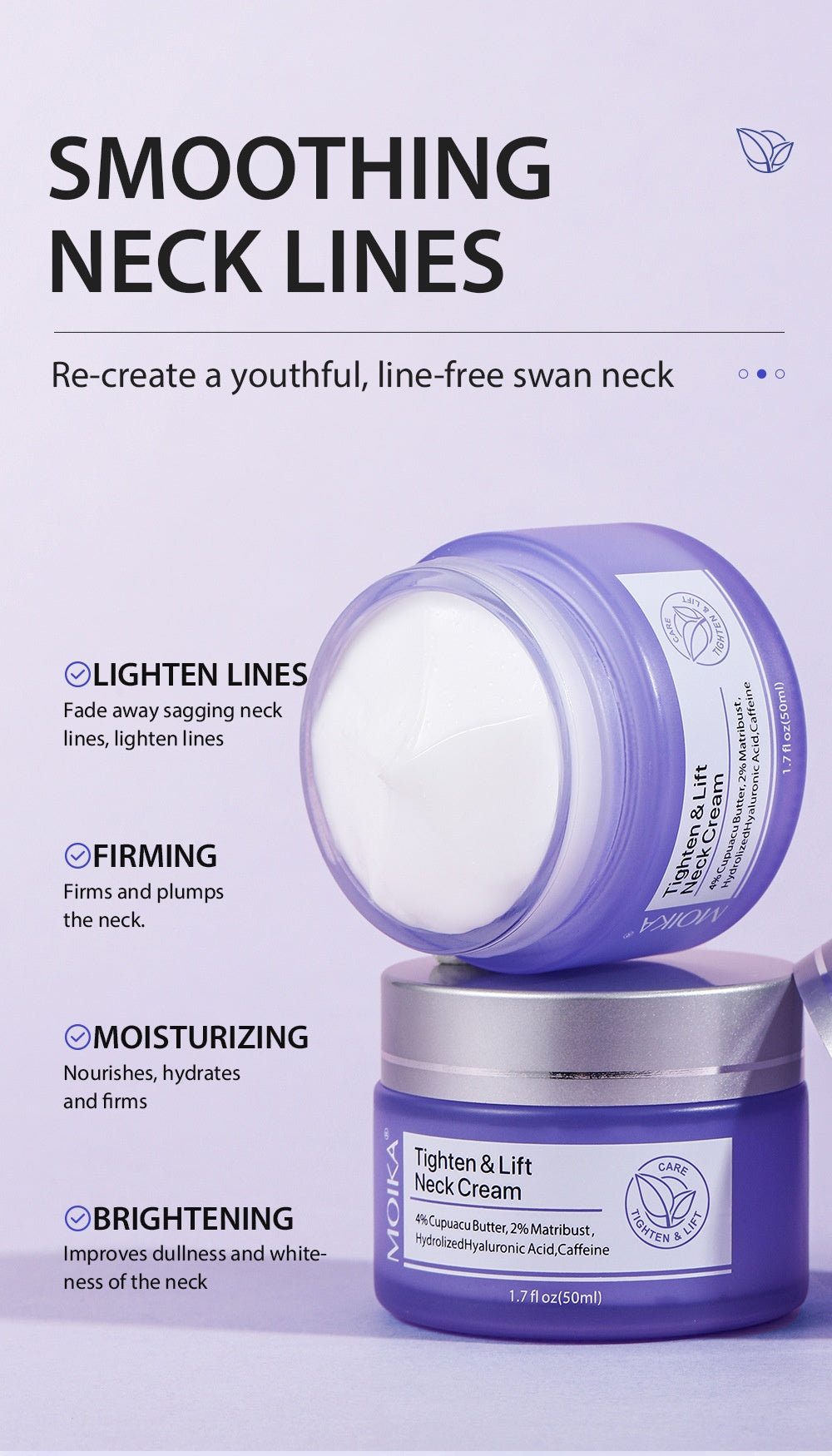 MOIKA Tighten & Lift Neck Cream (50ml) – Firming & Hydrating Formula