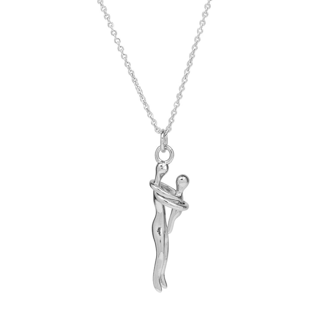 S925 Sterling Silver Childrens Embrace Love Pendant Necklace