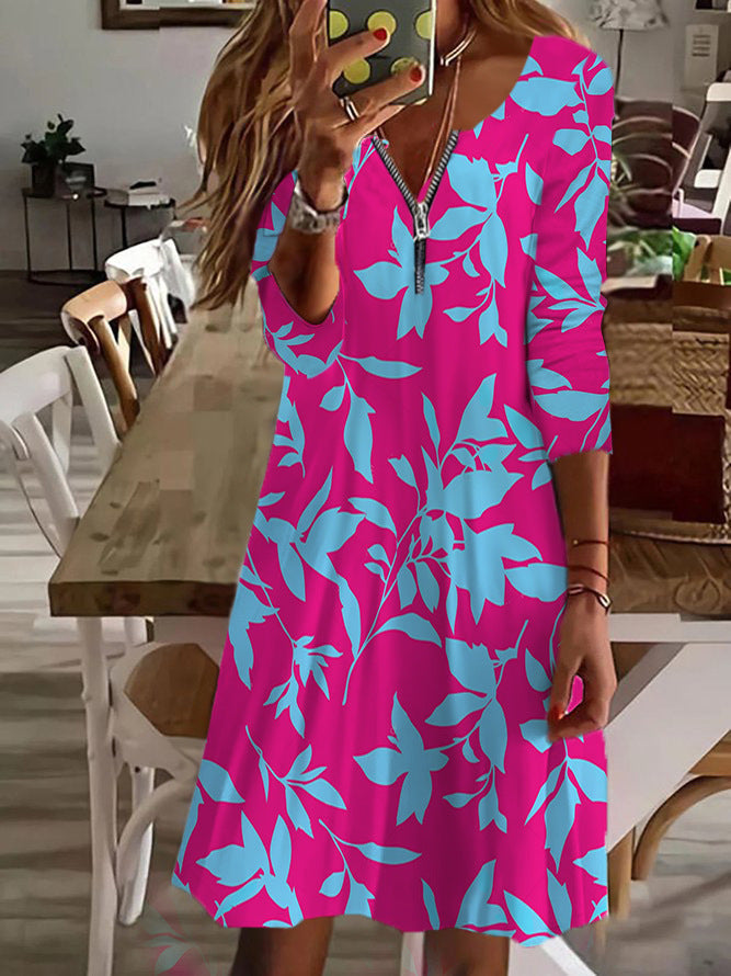 Plus-Size Women's V-Neck Dress – Stylish & Comfortable Ladies' Clothing