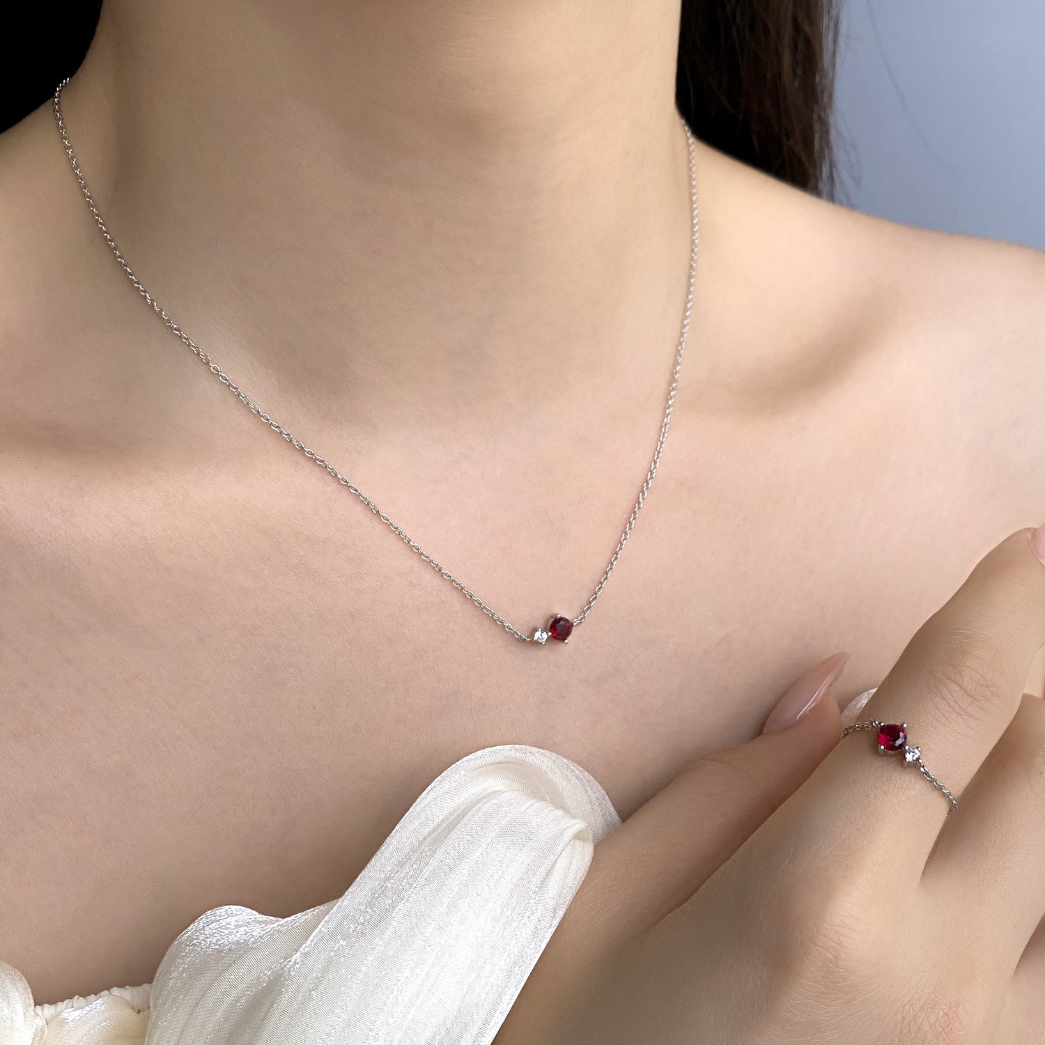 S925 Sterling Silver Necklace With Twelve Birthstone Pendants, A Light-luxury, Niche Design