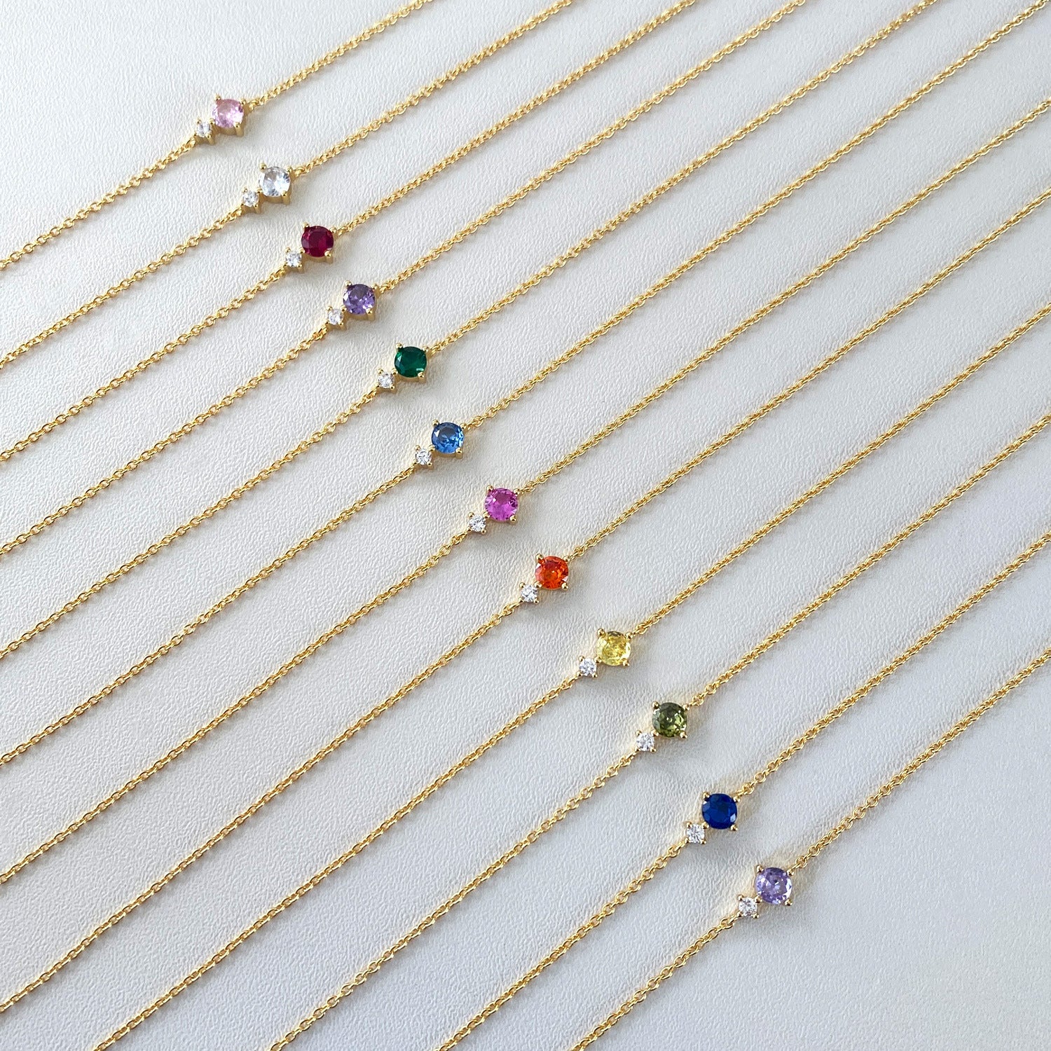 S925 Sterling Silver Necklace With Twelve Birthstone Pendants, A Light-luxury, Niche Design