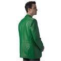 Men's Green Leather Blazer