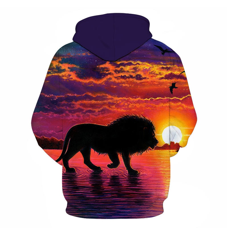 Novelty Flame Lion Hoodie Men's Animal Men's Clothing Flame Hoodie Sweatshirt Sweatshirt 3D Hoodie Sportswear Unisex clothing